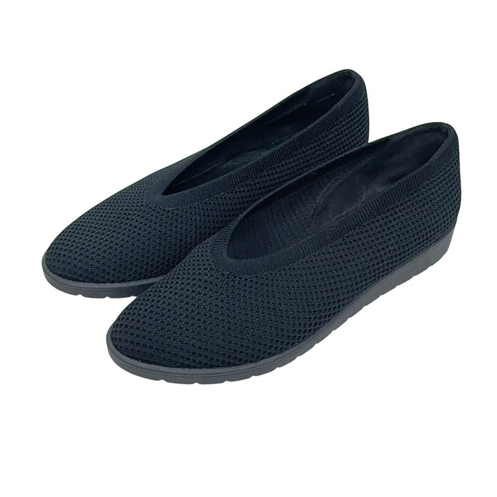 Eileen Fisher Heaven Stretch Knit Black Ballet Flat 8.5
